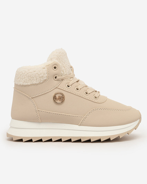 Royalfashion Жіночі утеплені спортивні черевики бежевого кольору Cerrto