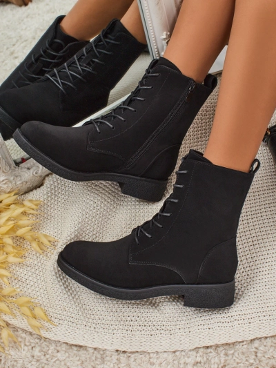 Eko kožené matné šněrovací kotníkové boty Treviline