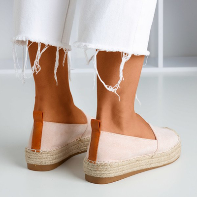 Světle růžové espadrily na platformě Umox - Obuv 1