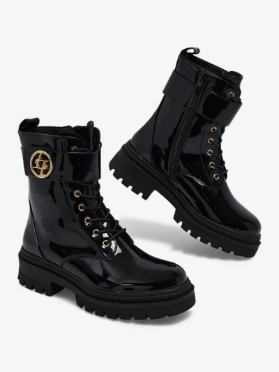 Lakované Botki Damskie eko skórzane Eulin