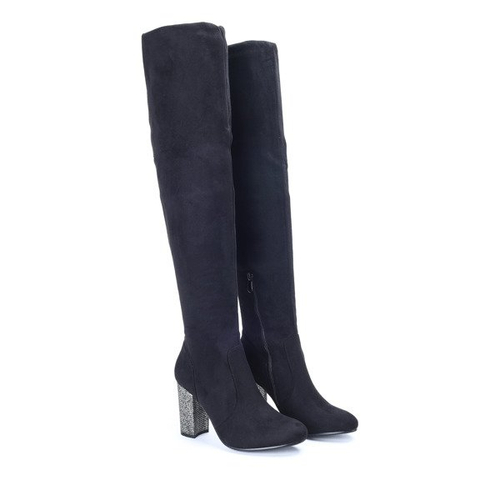 Чорні черевики на високій стійці Кришталь - Взуття