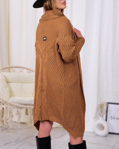 Жіночий коричневий светр-покривало Royalfashion