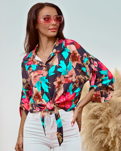 Royalfashion Жіноча коротка квіткова сорочка