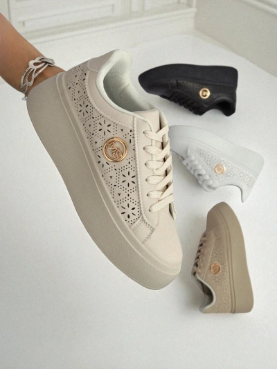 Aurelia Béžové Tenisky Platforma Royalfashion Eko Kůže