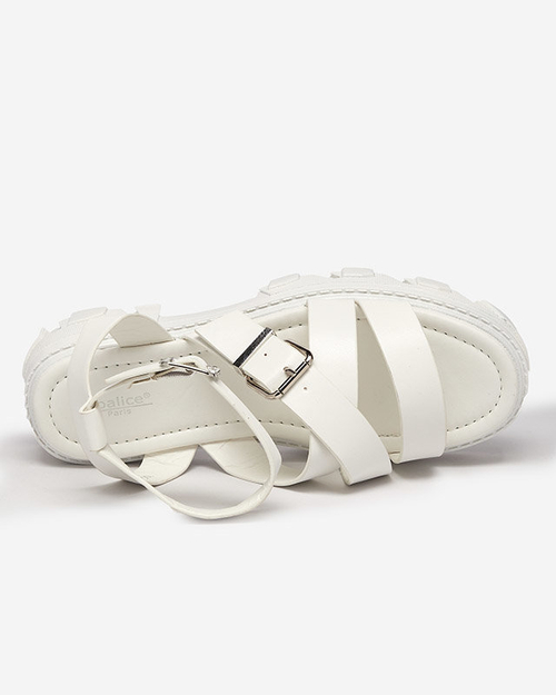 Білі жіночі босоніжки на товстій підошві Ccins- Взуття