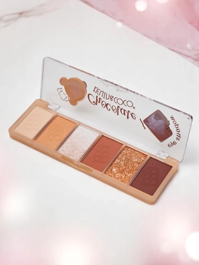 Kevin&Coco Paleta 6 očních stínů s glitry Čokoláda
