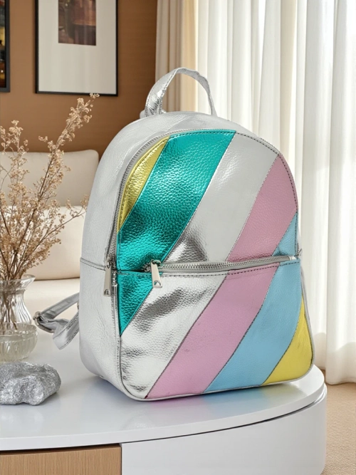 Royalfashion Жіночий рюкзак із екошкіри зі смужками Metallic Stripes