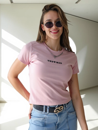 Royalfashion Dámské bavlněné crop top s nápisem