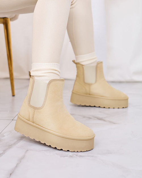 Royalfashion Бежеві жіночі черевики на платформі Stiellsia