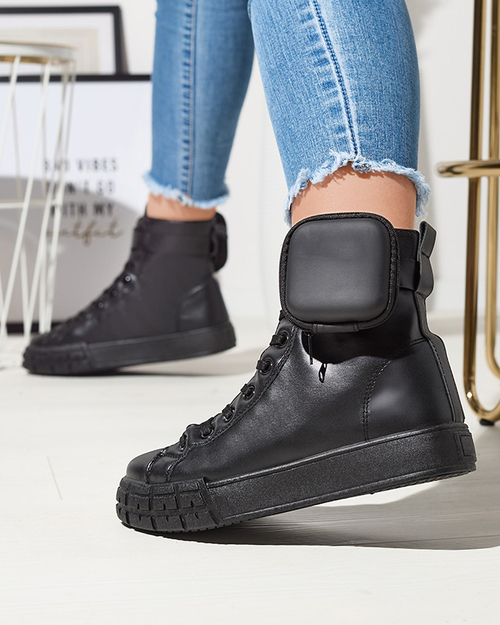 Чорні жіночі спортивні туфлі з сумкою Efiffe- Footwear