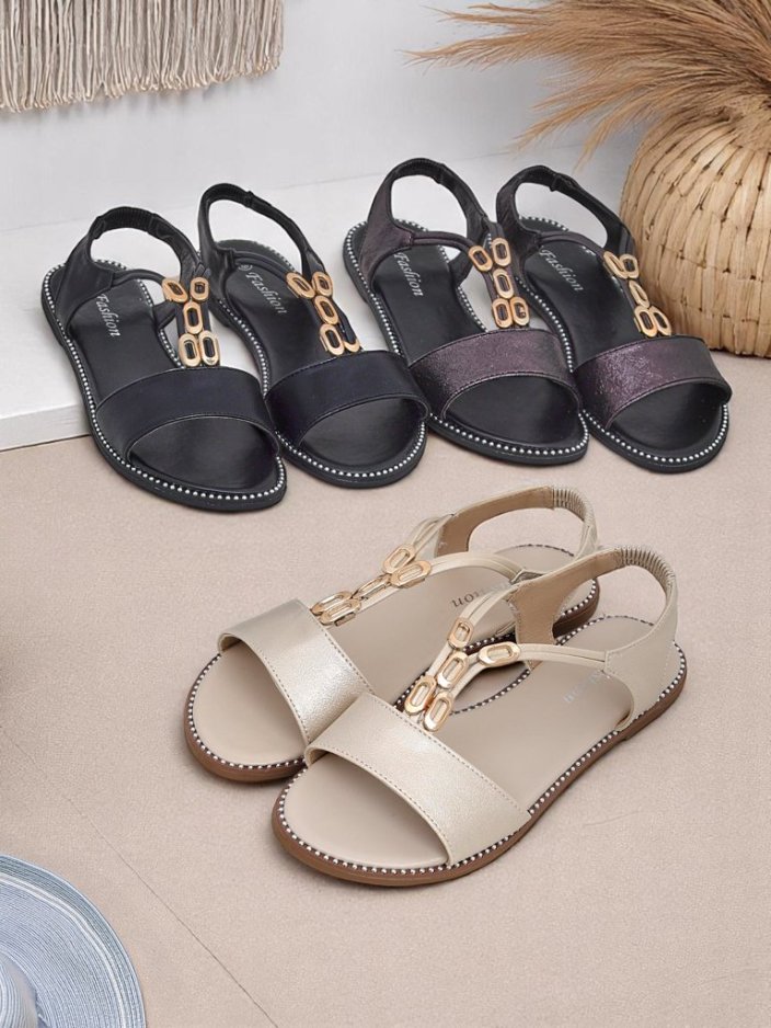 Royalfashion Dámské sandály s ozdobnými pásky Siena Glow