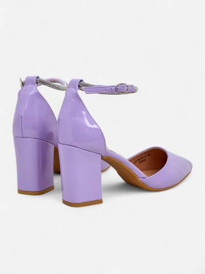 Royalfashion Dámské lakované lodičky s páskem s kamínky Furoni