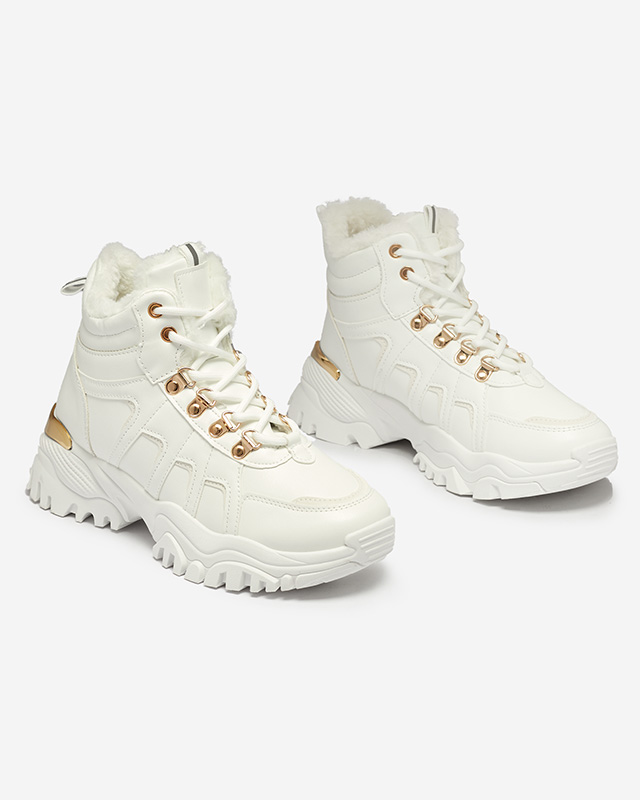 Bílé sněhule z ekokůže Vetorr- Obuv