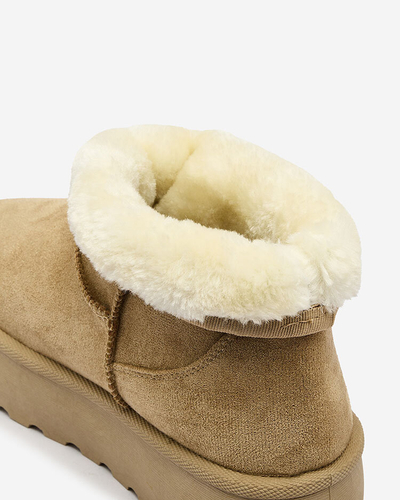 Royalfashion Světle hnědé dámské sněhule na platformě a'la Setolla