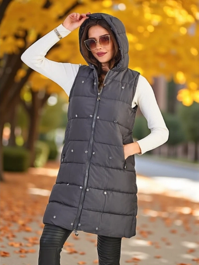 Dámská bunda Royalfashion se zipy a odnímatelnými rukávy
