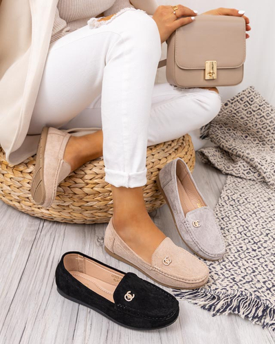 Černé dámské mokasíny s kamínky Endirmo - Obuv