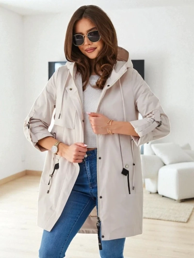 Royalfashion Dámský dlouhý větrový kabát