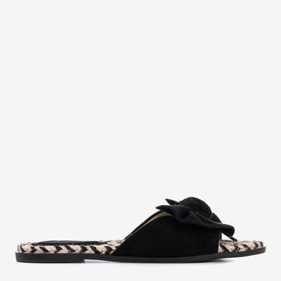 Dámské černé pantofle s mašlí Revda - Obuv