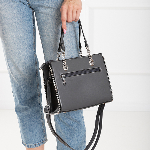 Сіра жіноча стьобана сумка