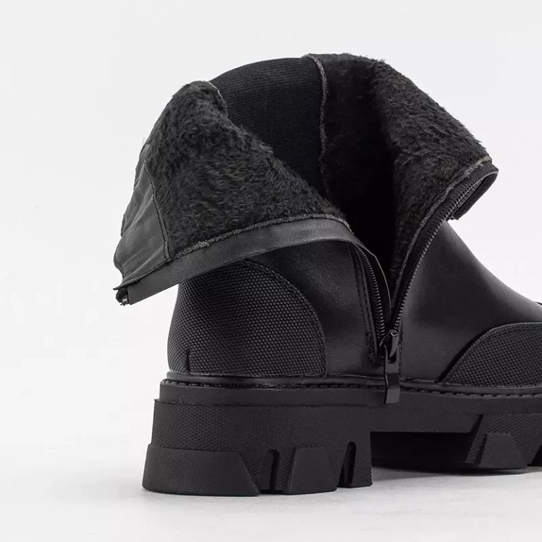 OUTLET Černé dámské kozačky na masivní podrážce Rosidi - Obuv