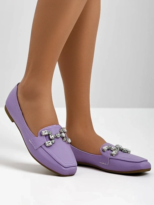 Королівська мода Жіночі лофери з стразами Lecilla