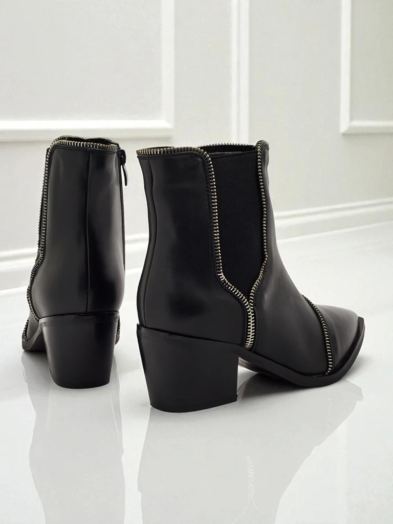 Dámské kotníkové boty z eko kůže na sloupkovém podpatku Omen Glade