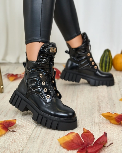 Royalfashion Dámské kozačky v černé barvě Selilka