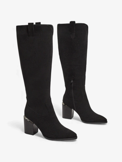 Жіночі ботфорти еко замшеві на підборах-стовпчику Ferrevi