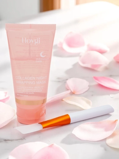 Kolagenová pleťová maska, hydratační a proti stárnutí, se štětcem na noční použití