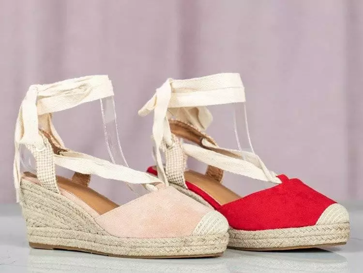 OUTLET Růžové espadrilky s klíny Margaretta - Boty