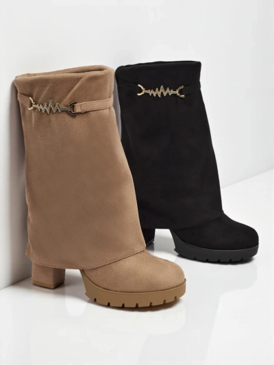 Kotníkové boty Flora Světle hnědé Elegantní na Podzim