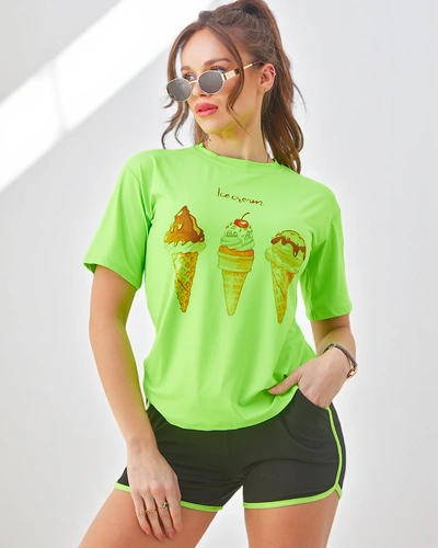 Royalfashion Жіночий спортивний комплект з футболкою та шортами Ice Cream