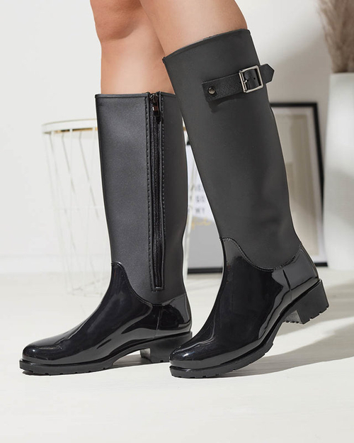 Чорні жіночі веллінгтони до коліна Bevirdo- Footwear