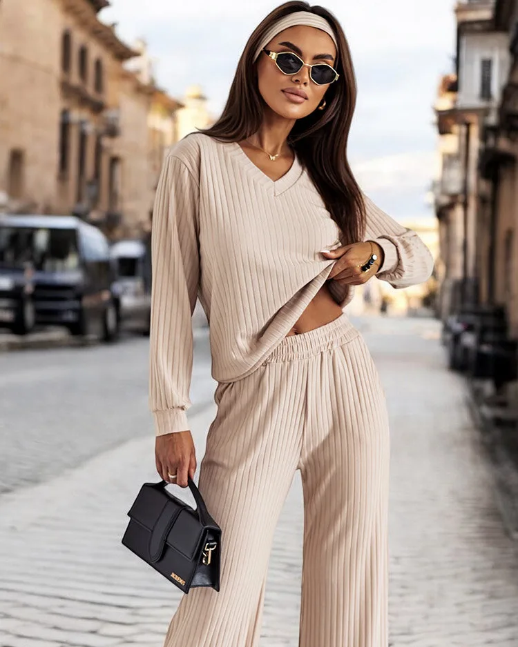 Royalfashion Dámská bavlněná souprava s žebrováním