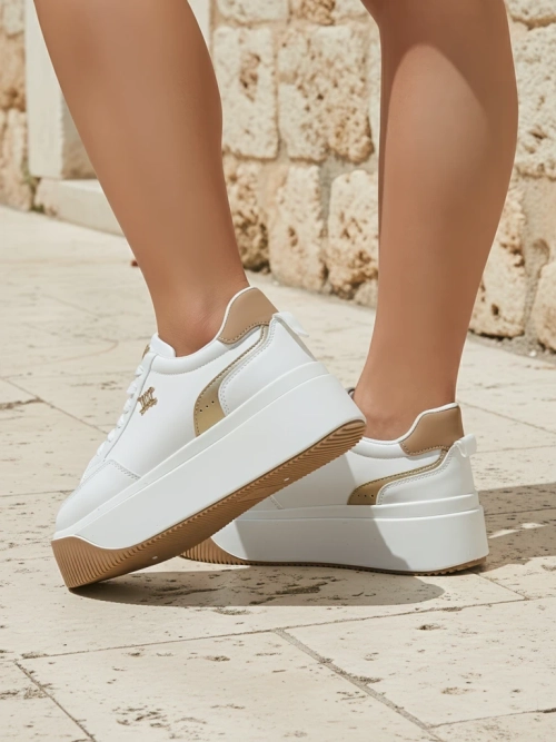 Жіночі снікерси Arianna Bianco на платформі з екологічної шкіри 5 см