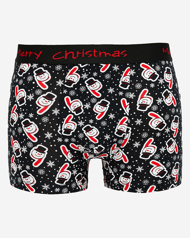 Royalfashion Vánoční černé pánské boxerky