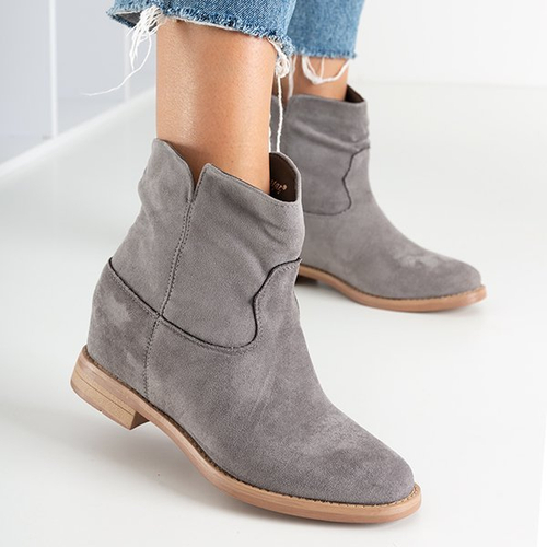 Сірі жіночі черевики на прихованій танкетці Terband