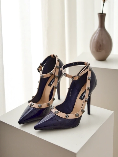 Royalfashion Lakované dámské stiletto s hřebíky Qoscalle