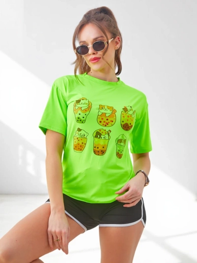 Royalfashion Dámský sportovní set s tričkem a šortkami Kitty Cat