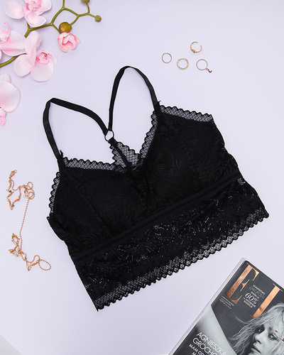 Жіночий мереживний бюстгальтер чорного кольору - Нижня білизна