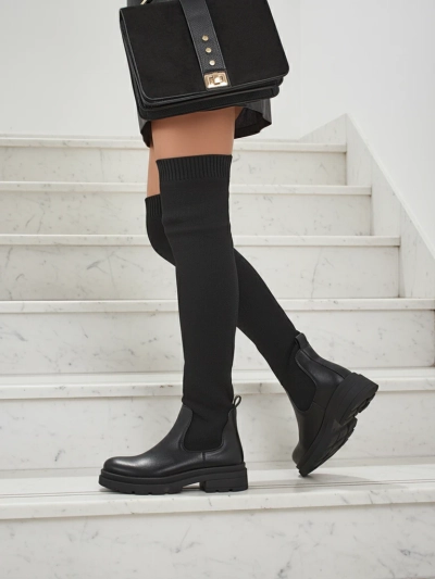 Dlouhé dámské nazouvací kozačky Orlina