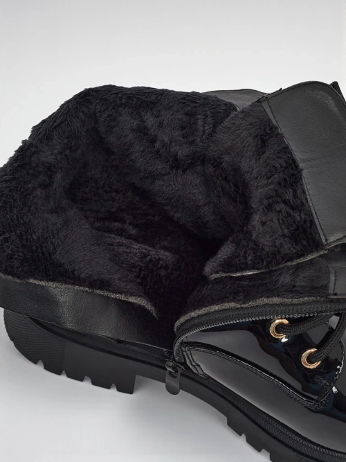 Ботильйони шнуровані з еко шкіри матової та лакованої Alvinea