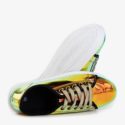 Zlaté holografické tenisky s platformou Vorden - obuv