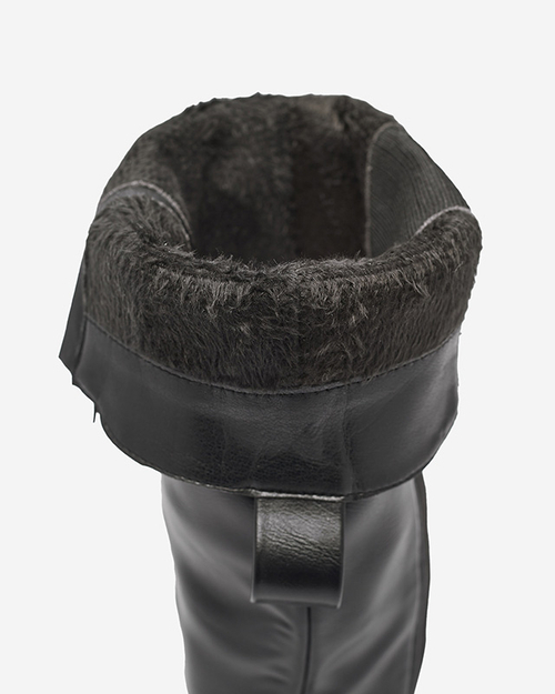 Жіночі ботфорти з екошкіри чорного кольору Ohirca- Взуття