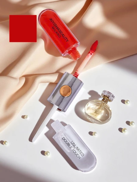 Rtěnka a bezbarvý lesk na rty 2 v 1 Hot Red