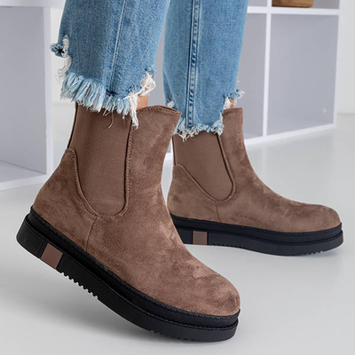 Коричневі жіночі черевики на платформі Mijagi - Взуття