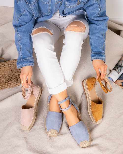 Світло-блакитні жіночі еспадрільі зі стразами Lonesi - Взуття