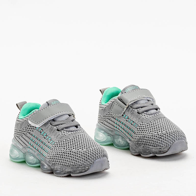 Šedé dětské sportovní boty s mátovými detaily Dons - Footwear
