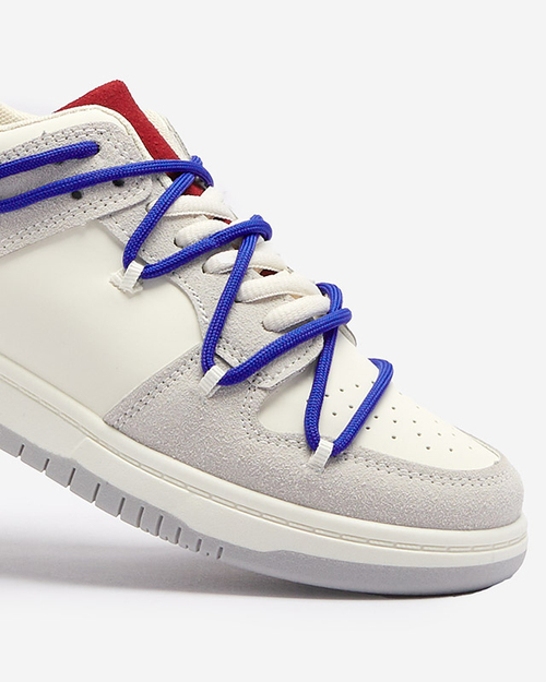 Біло-сірі жіночі спортивні кросівки на темно-синіх шнурках Olierinc - Взуття