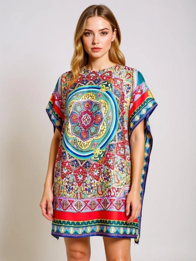 Pareo Ariadne – barevné šaty ke kolenům Royalfashion z polyesteru